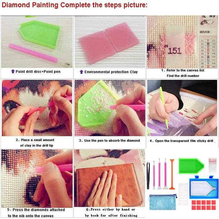 70 Piece Diamond Painting Tools Box 5D Diamond Accessories Diy Art Craft Pen Set