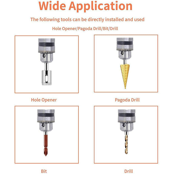 Right Angle Drill Attachment Chuck Adapter Electric Power Cordless 3/8 90 Degree