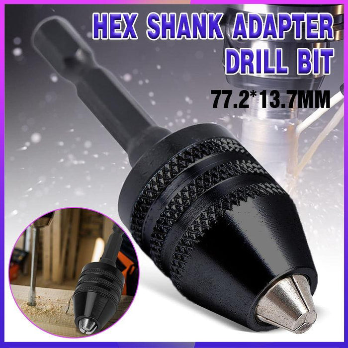 1/4" Keyless Chuck Conversion Hex Shank Adapter Drill Bit