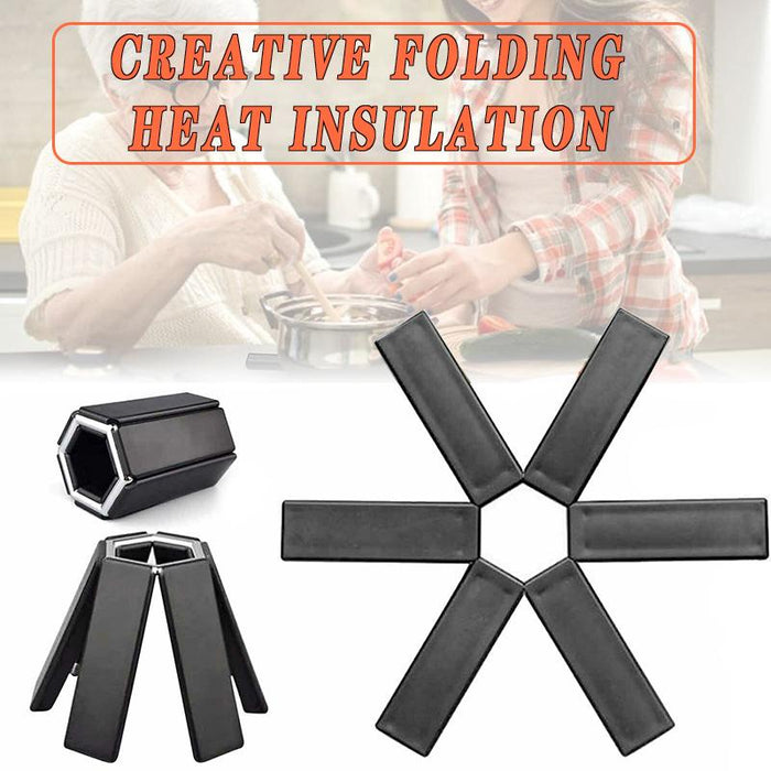 Creative Folding Heat Insulation Pot Pad Non Slip Foldable Bowl Cup Coaster Mat