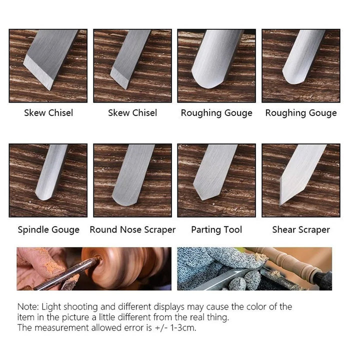 8pc Heavy Duty HSS Wood Lathe Chisel Set Turning Wood Tool Carving Gouge Durable