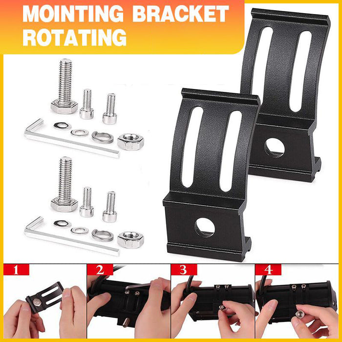 2X Mounting Brackets Rotating Slide Base Mounts AL Alloy LED Work Light Bar