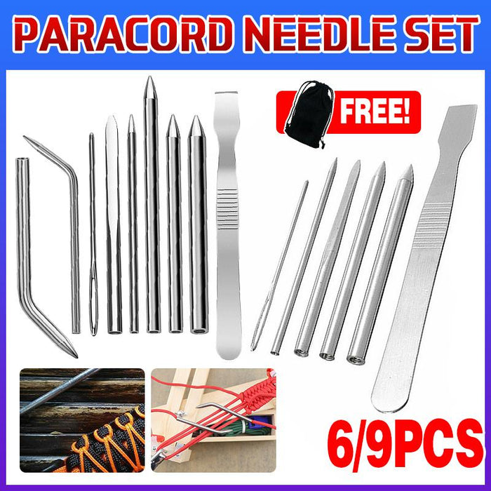 6/9 PCS Stainless Steel Paracord Bracelet Fid Lacing Stitching Needles Tool Set