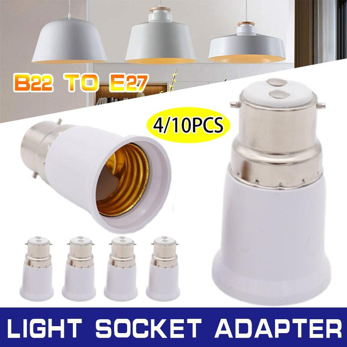 4/10x B22 to E27 Adapter Bulb Adapter E27 to B22 Edison Screws Bayonet Converter
