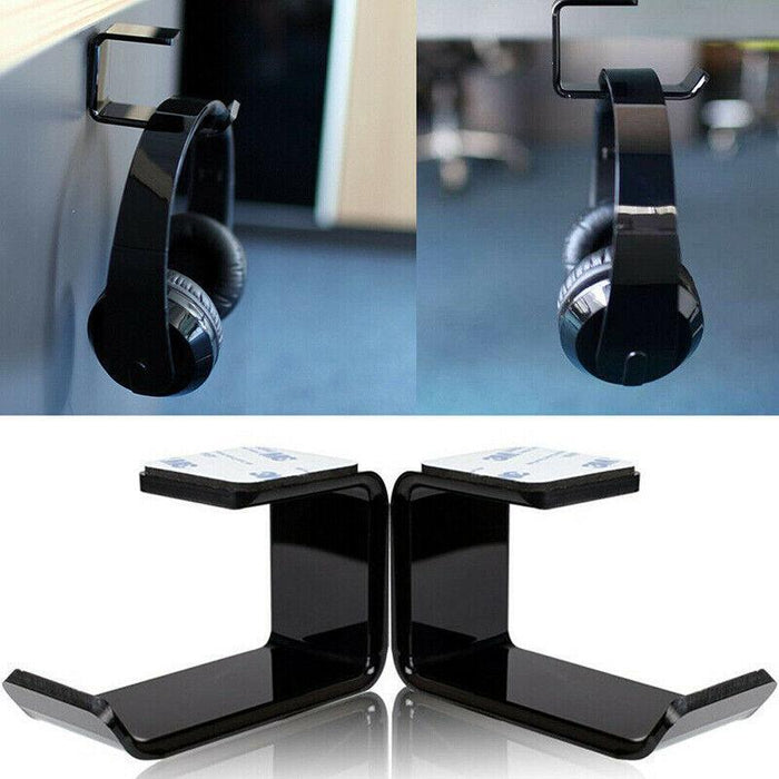 Mount Holder Hook Dual Headset Tape New Clever Headphone Stand Hanger Under Desk