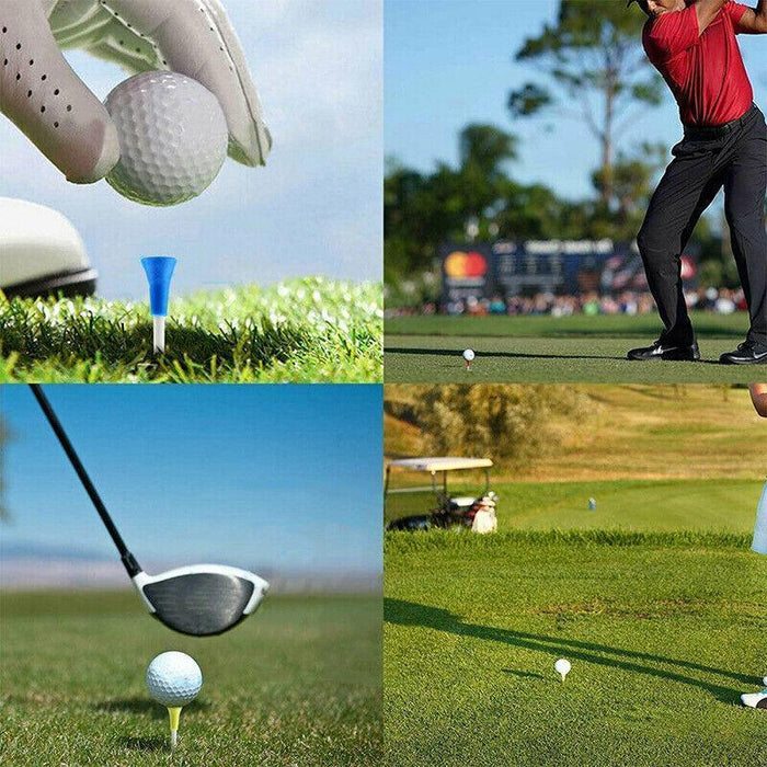 30 Pack High-Durability 83MM Rubber-Cushioned Golf Tees - Multi-Color