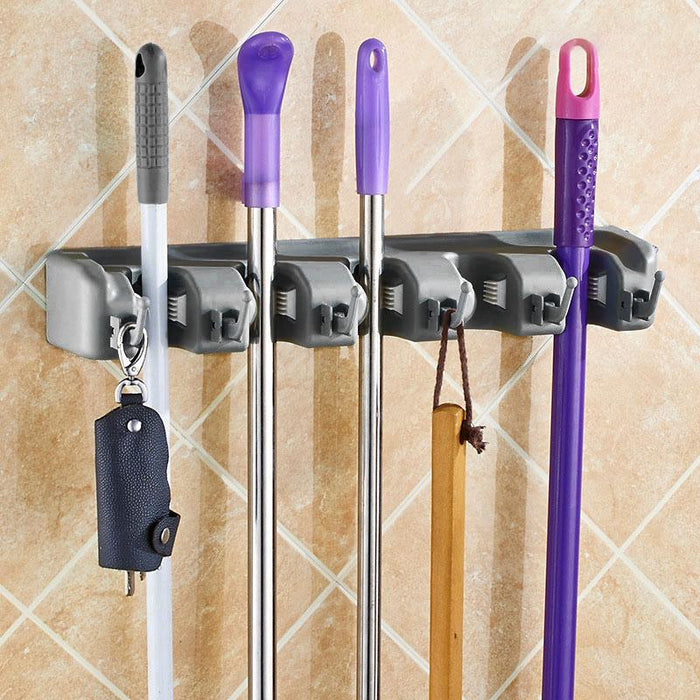 Broom Hanger Mop Holder Wall Mounted Brush Storage Rack Organizer Kitchen Tool