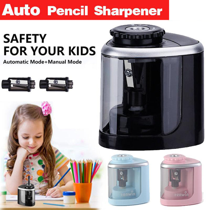 Electric Pencil Sharpener With 2 Blades Blue