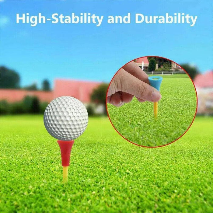 30 Pack High-Durability 83MM Rubber-Cushioned Golf Tees - Multi-Color