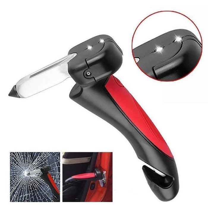 2X Car Door Handle Glass Breaker Flashlight