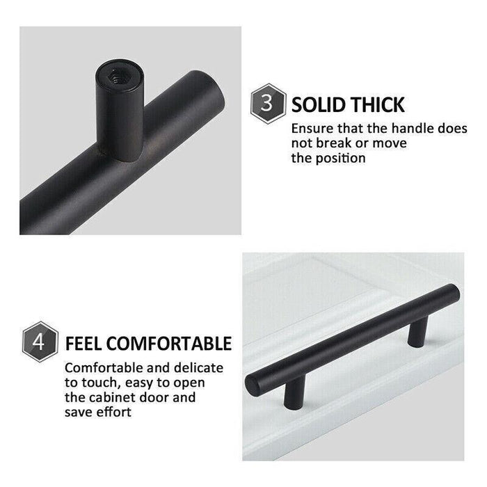Sophisticated Matte Black Stainless Steel Door Handle T-Bar