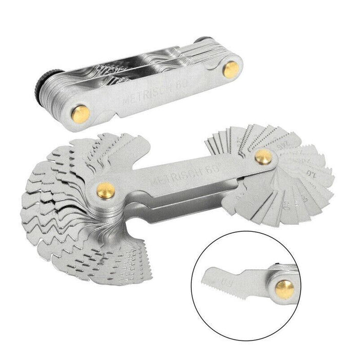 Metric 60 Degree Imperial 55 Degree One-piece Thread Gauge 50 Blades