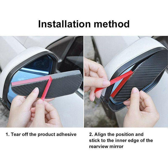 2PCs Car Rain Board Eyebrow Guard Rear View Side Mirror Sun Visor Accessories