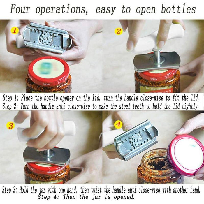 Adjustable Jar Opener Stainless Steel Lids Off for weak Hands Seniors Arthritis