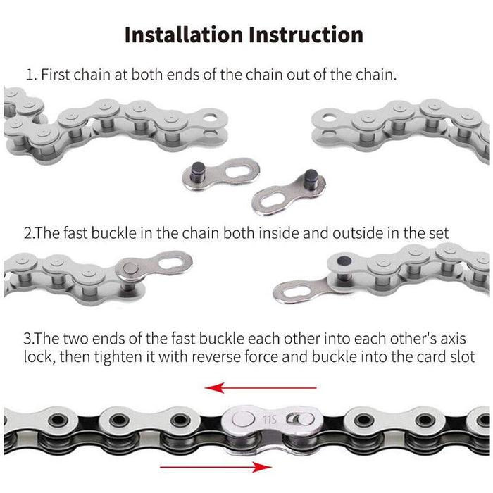 6/7/8/ Speed Bike Chain Connector 5 Pairs With Simple Tool Silver