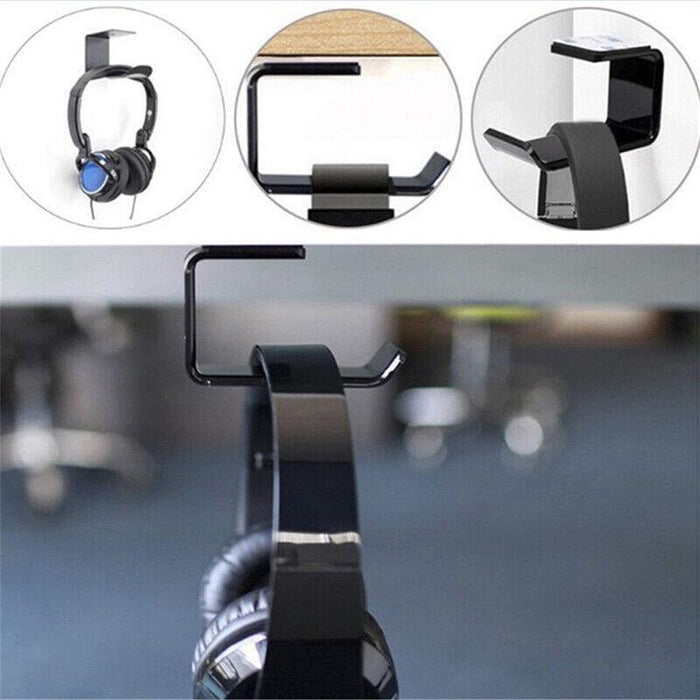 Mount Holder Hook Dual Headset Tape New Clever Headphone Stand Hanger Under Desk