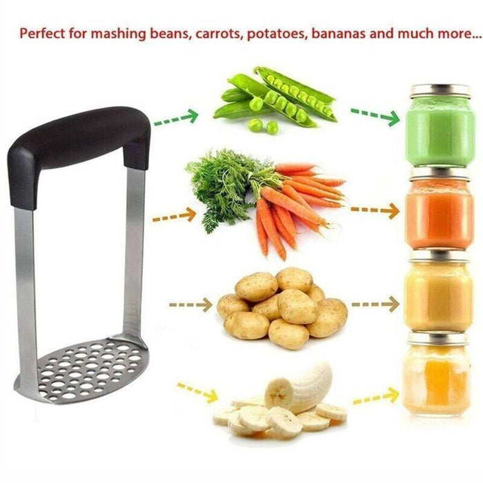 Potato Masher Vegetable Tool Stainless Steel Heat Kitchen Resistant Press Ricer