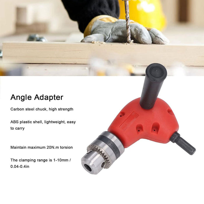 Right Angle Drill Attachment Chuck Adapter Electric Power Cordless 3/8 90 Degree