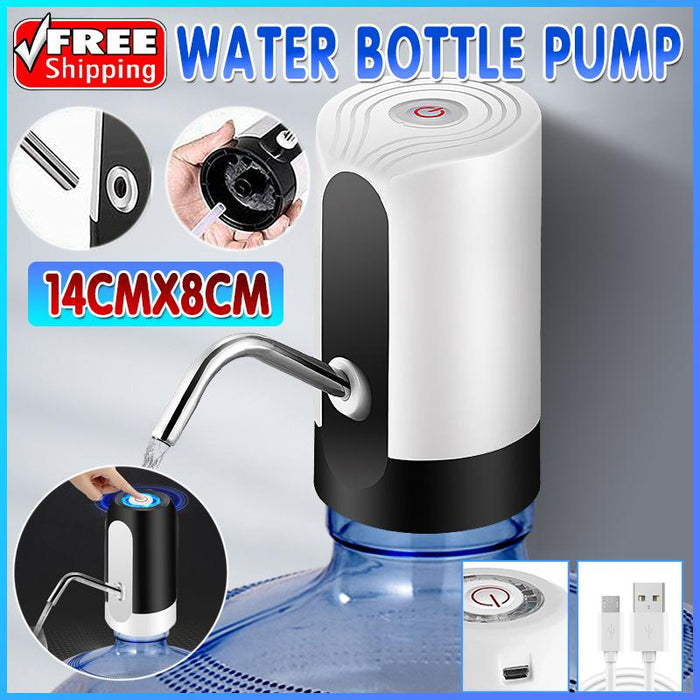 Electric Water Bottle Pump Dispenser Drinking USB Button Black White Drinking