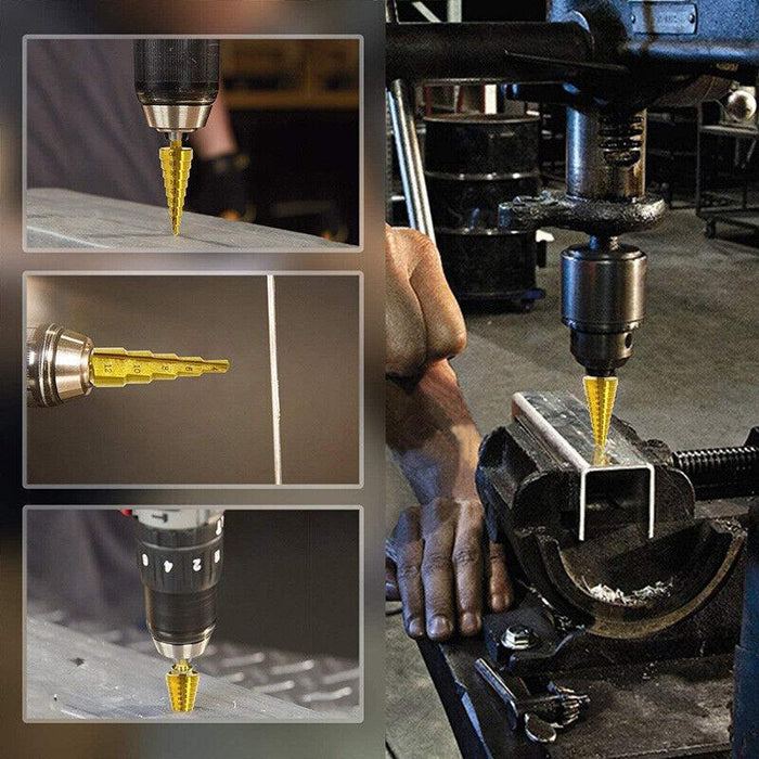 3Pcs Large HSS Steel Step Cone Drill Titanium Bit 4-12/20/32mm