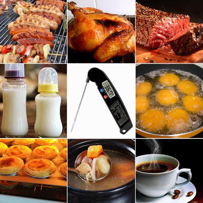 Foldable Digital Thermometer Probe Temperature Kitchen Cooking Food BBQ Meat Jam