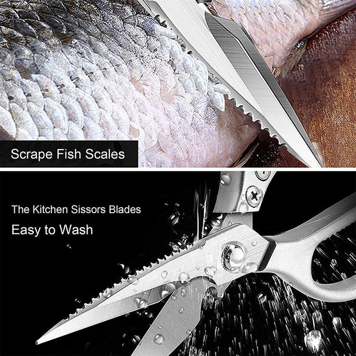 2x Japanese Heavy Duty Stainless Steel Kitchen Scissors Shears Fish Chicken Bone