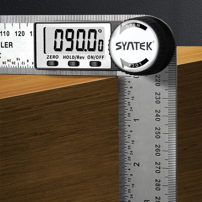 200mm Digital Angle Finder Ruler Protractor Measure Meter Stainless Steel 0-360°