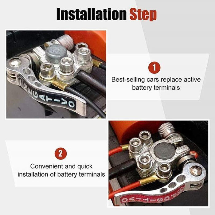 2x 12V 4Way Battery Terminals Connectors Clamp Car Van Caravan Positive Negative
