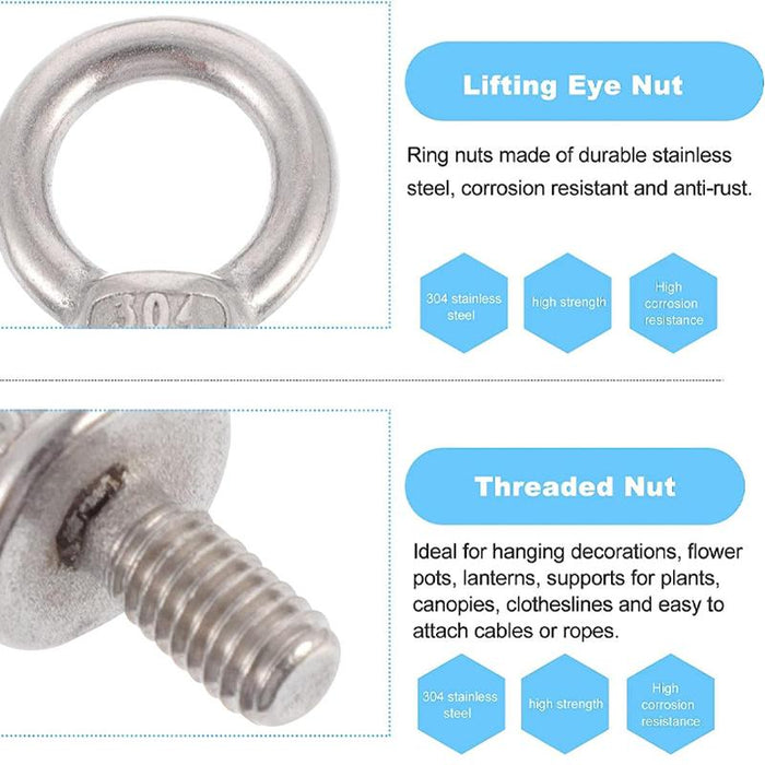 8x Eye Bolt Channel Nut Tie Down Kit Fit Rhino Rack Platform Roof Rack Fastener