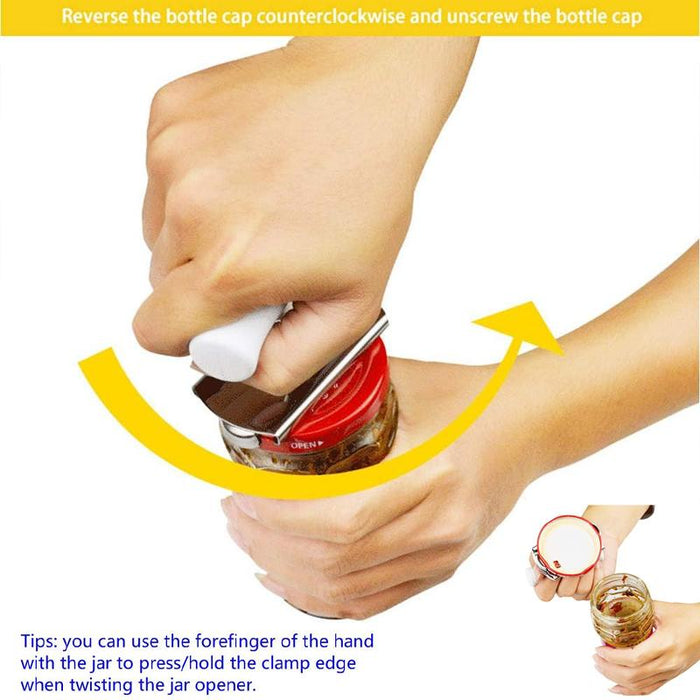 Adjustable Jar Opener Stainless Steel Lids Off for weak Hands Seniors Arthritis
