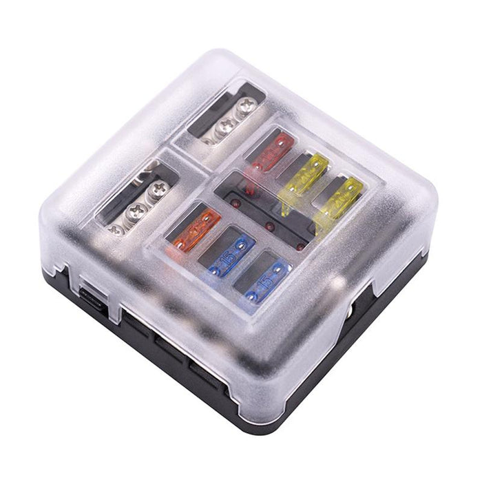 23x Blade Fuse Box Block 6 Way 12V 32V Holder LED Indicator Car Auto Boat Marine