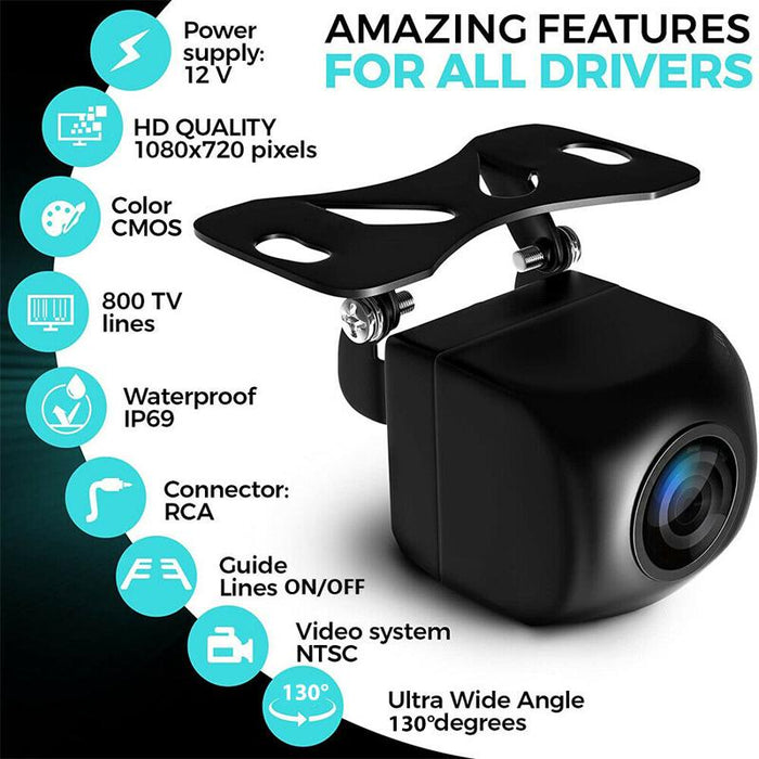 130° Reverse Camera Night Vision Car Waterproof Rear View Backup Camera Parking
