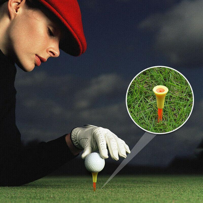 30 Pack High-Durability 83MM Rubber-Cushioned Golf Tees - Multi-Color