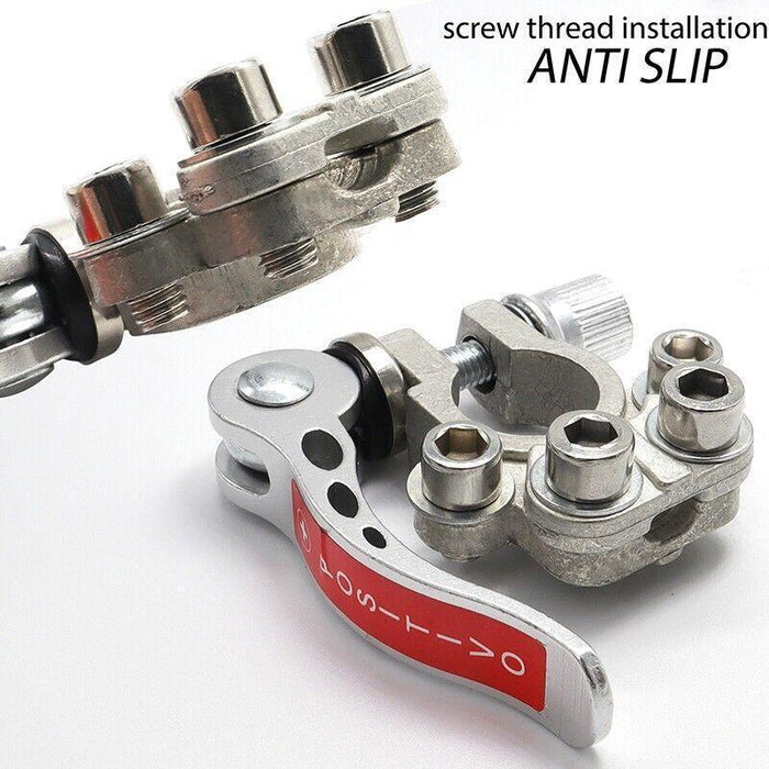 2x 12V 4Way Battery Terminals Connectors Clamp Car Van Caravan Positive Negative