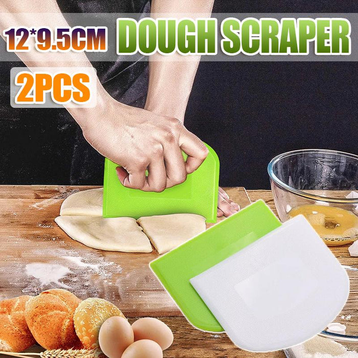 2Pcs Dough Scraper Scraper Cutter for Pizza Pastry Bread Cake Fondant Cutting