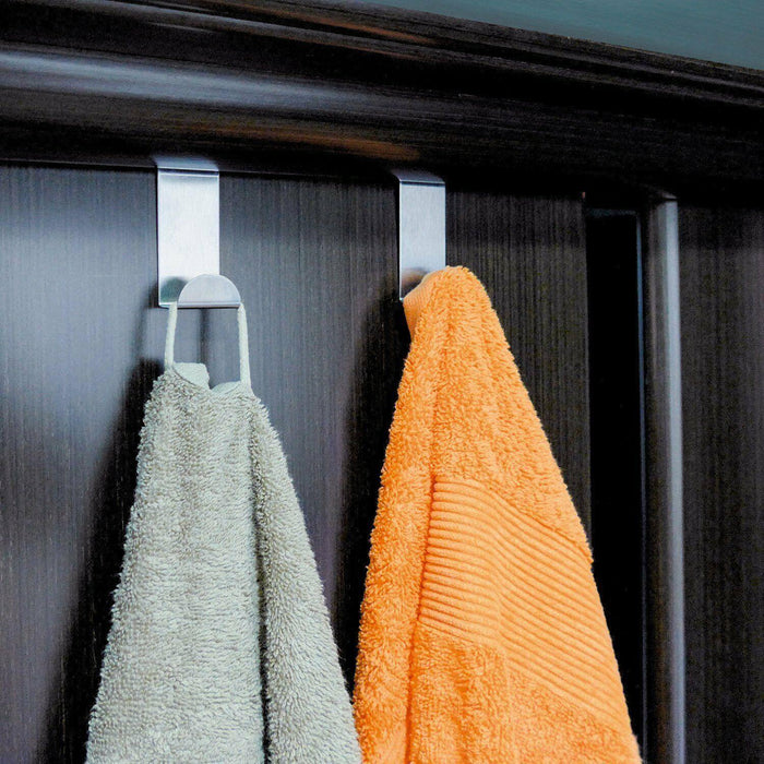4/6Pcs Over Door Hooks Hanger Holder Stainless Steel Cabinet Clothes Hanger