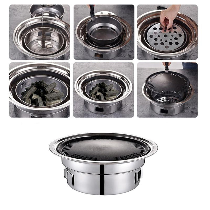 Barbecue Grill Round Outdoor BBQ Charcoal Patio Garden Party Fire BBQ Cooking