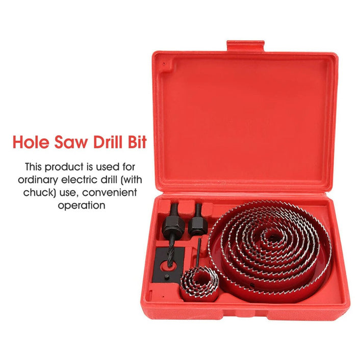18X Hole Saw Drill Bit Kit Set Holesaw Wood Sheet Metal Timber Woodworking Tool