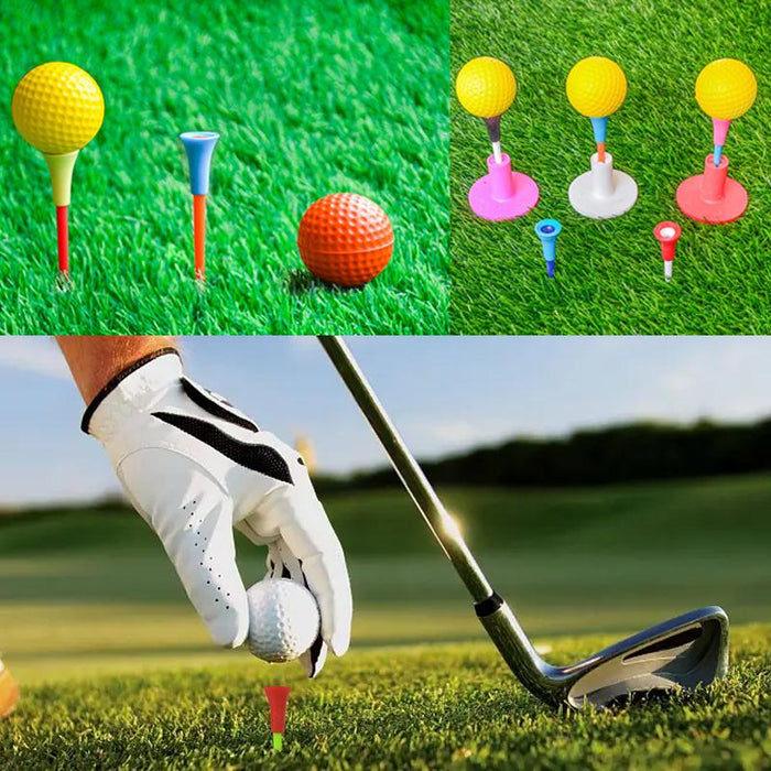 30 Pack High-Durability 83MM Rubber-Cushioned Golf Tees - Multi-Color