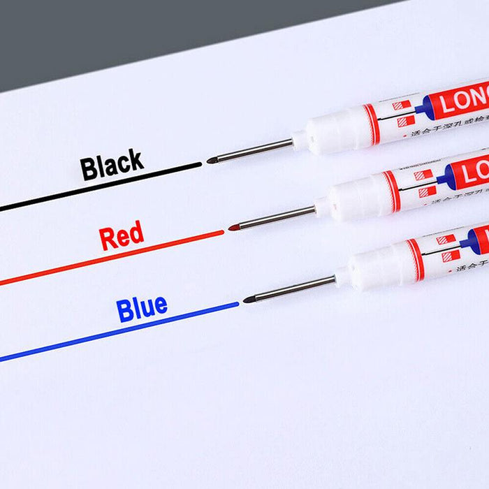 6PCS Long Head Deep Hole Long Nosed Marker Multifunction Marker Deep Drill Hol