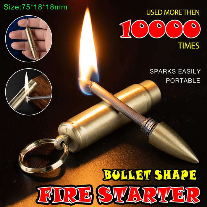 Fire Starter Lighter Waterproof Flint Match Metal Keychain Camping Survival BDA