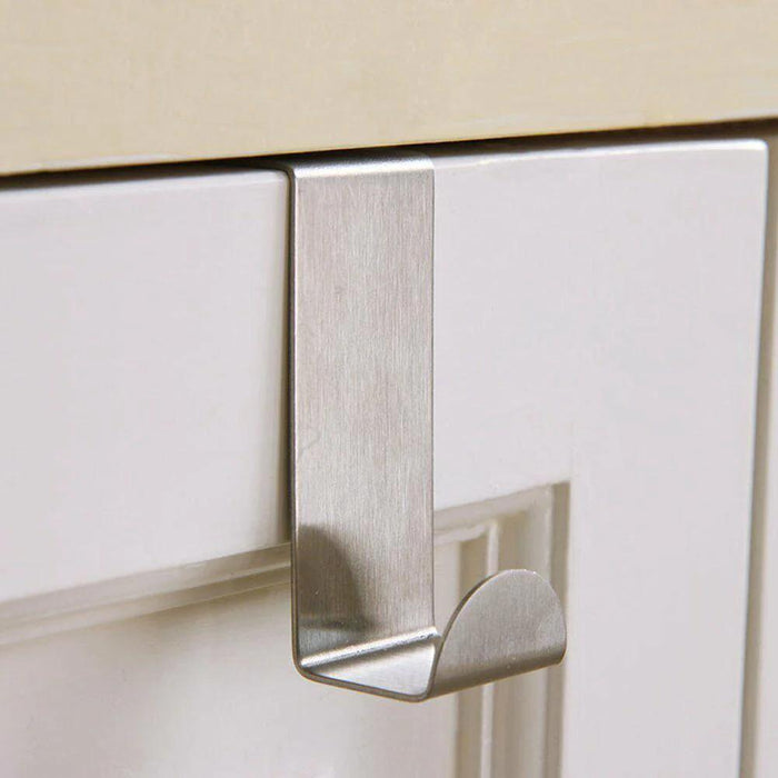 4/6Pcs Over Door Hooks Hanger Holder Stainless Steel Cabinet Clothes Hanger