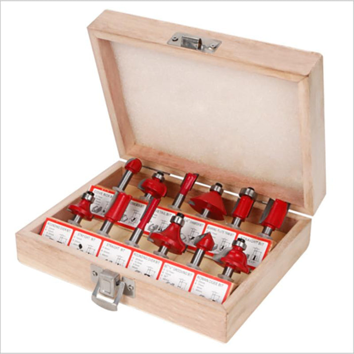 15X 1/2 1/4 inch Router Bits Set Woodworking Tool Cutter Shank Tungsten Carbide