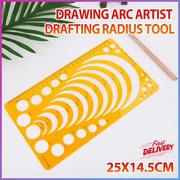 Drafting Circle Template Radius Drawing Stencil Useful Technical Tool Artist Arc