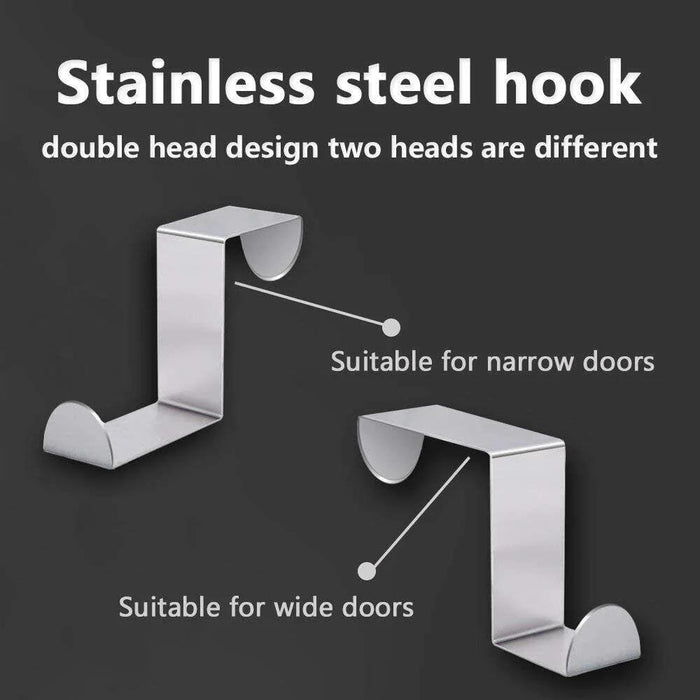 4/6Pcs Over Door Hooks Hanger Holder Stainless Steel Cabinet Clothes Hanger