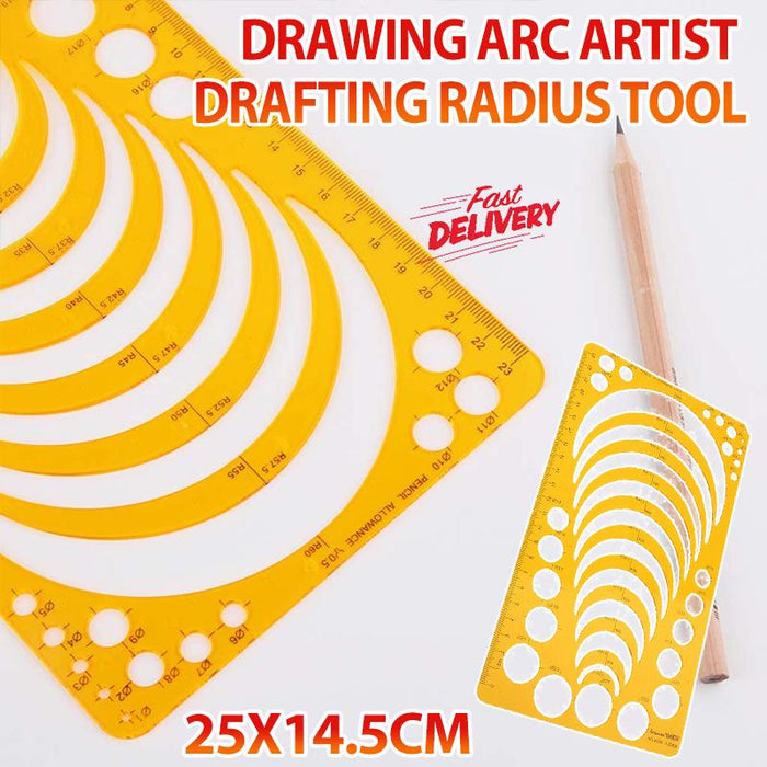 Drafting Circle Template Radius Drawing Stencil Useful Technical Tool Artist Arc
