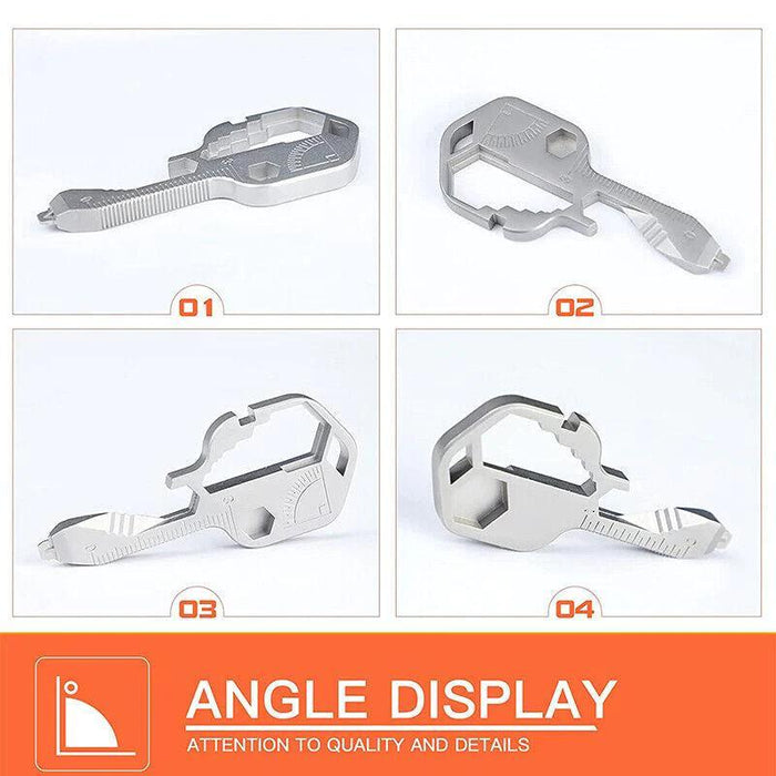 24 in 1 Multi-tool Key Shaped Pocket Keychain Bottle Opener Wrench Ruler Tools