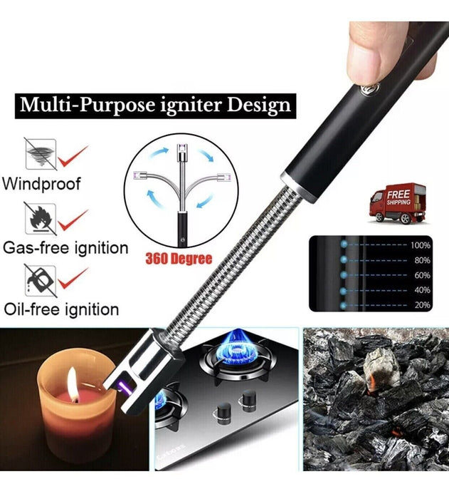 Eco-Friendly Flameless Lighter with Plasma ARC USB Rechargeable Design