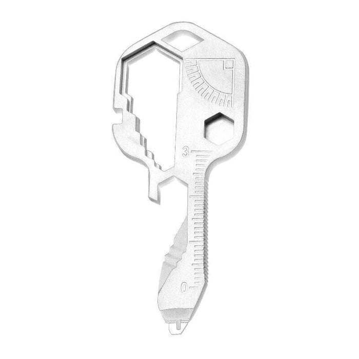 24 in 1 Multi-tool Key Shaped Pocket Keychain Bottle Opener Wrench Ruler Tools