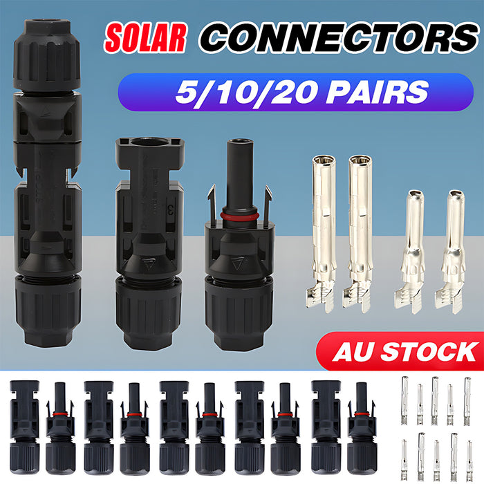 5PCS Connectors For IP67 MC4 Solar Panel 30A Line Plug Socket Male & Female